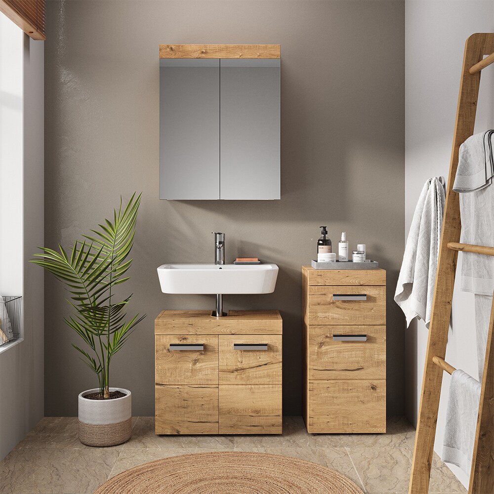 Vicco Badmöbel Set Badezimmermöbel Luna Spiegelschrank Unterschrank Midischrank