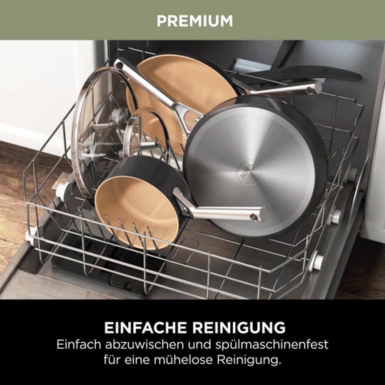 Ninja Premium Keramik-Sauteuse 26 cm grau Bratpfanne