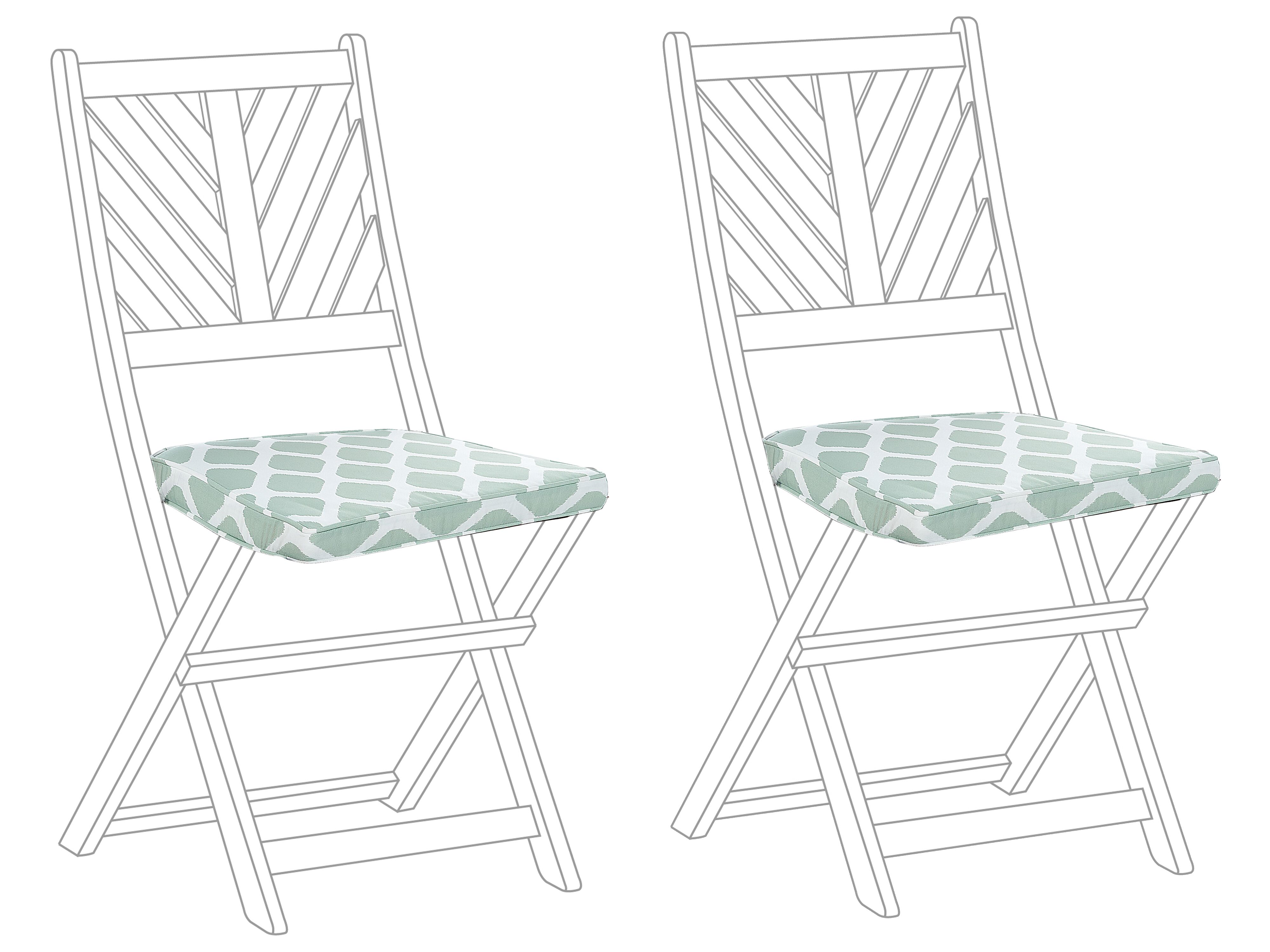 Set van 2 tuinzitkussens TERNI 37 x 34 cm Mintgroen