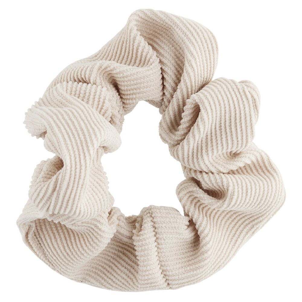 Chouchou velours côtelé marron beige x3