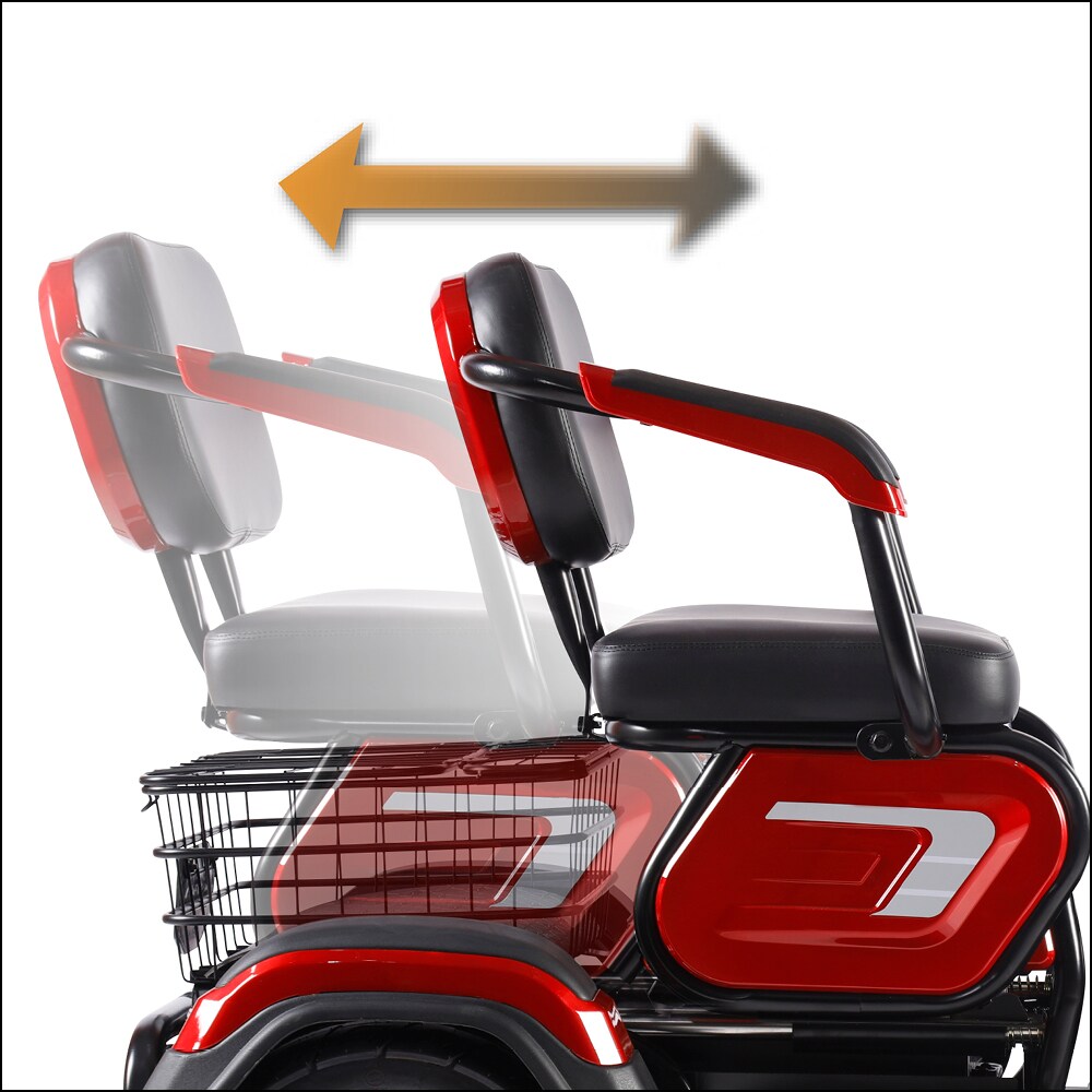 ENEWAY Elektromobil Bari - ETrike - E-Mobil - 3-Rad 6 km/h führerscheinfrei helmfrei rot