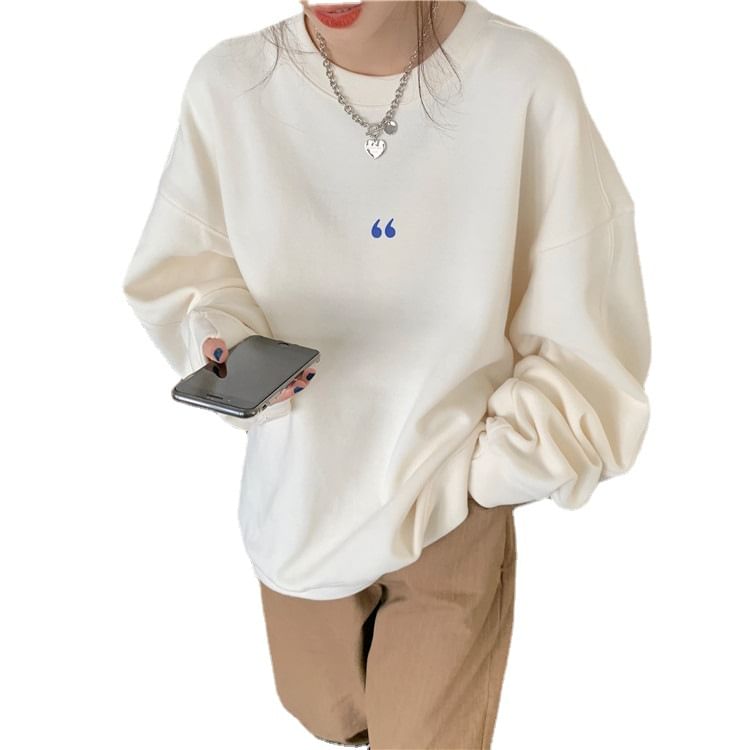 henqua - Oversized sweatshirt met ronde hals en apostrofprint