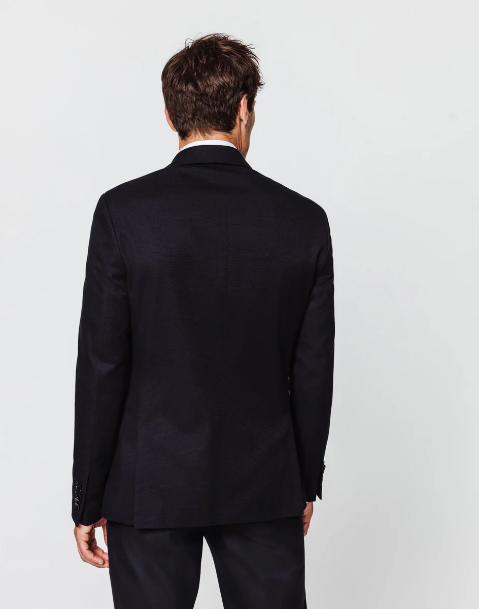 Blazer effet maille navy