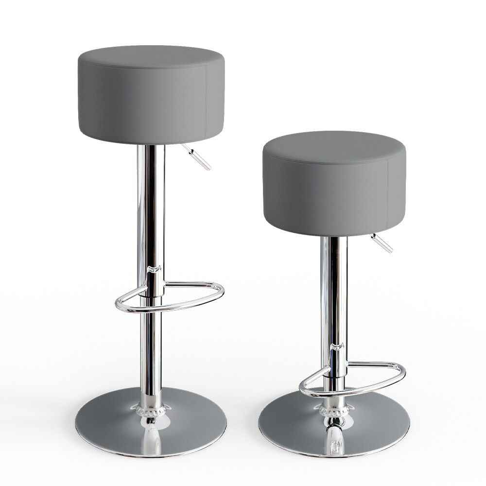 Vicco Design Barhocker 2er Set Grau Schminkhocker höhenverstellbar Drehstuhl