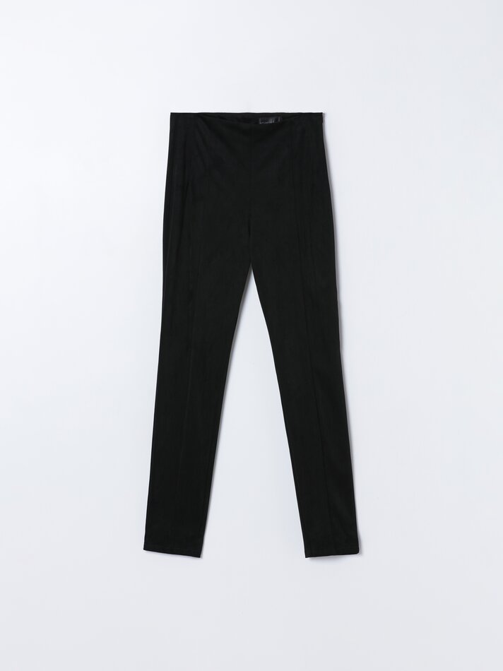 Calça jegging de camurça - Preta