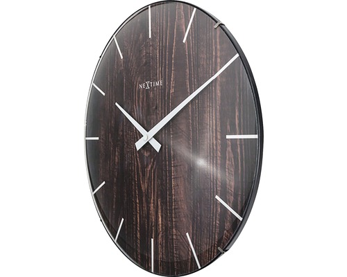 Edge-Wood-Dome wandklok, bruin kunststof, Ø 35 cm