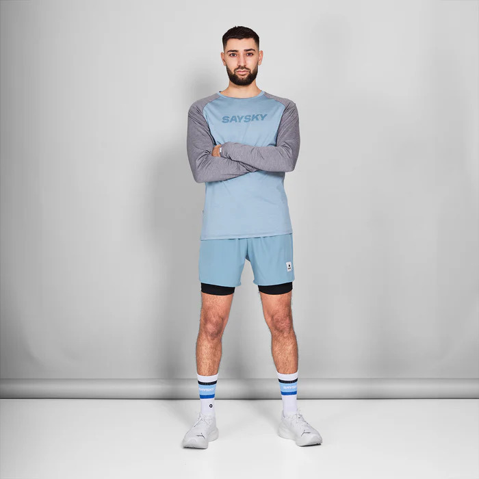saysky logo pace ls herre 2010 blue melange