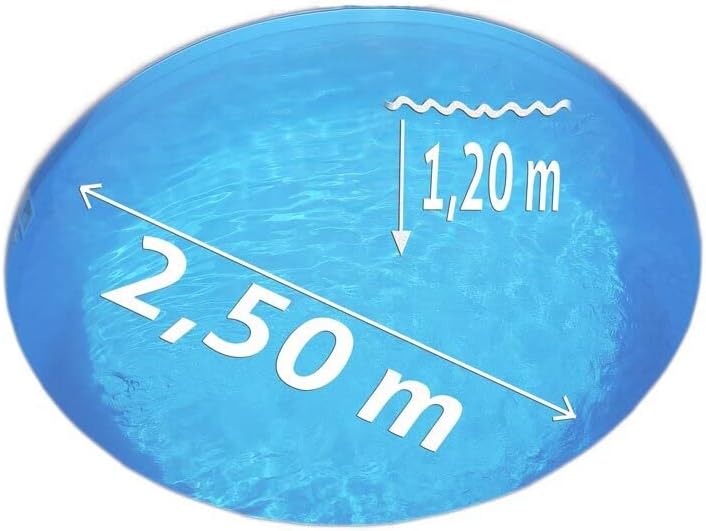 POOL Total Rundpool-Set Komfort+ Ø2,50 x 1,20m Folie 0,8mm/ Stahlwandpool Stahlrahmenbecken Swimmingpool inkl. Sandfilteranlage, Sand, Skimmer-Set, Schlauch und Leiter