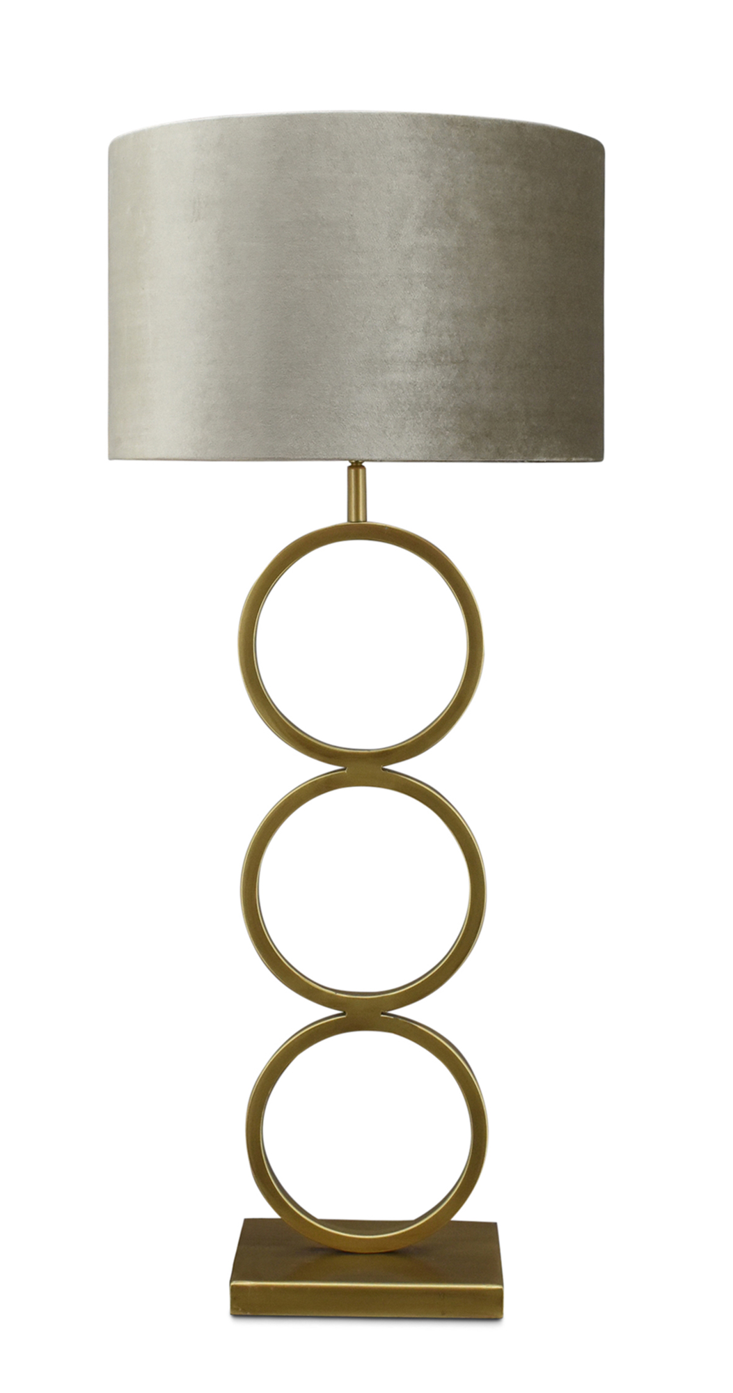 Tafellamp Capri large bronze + kap Cilinder 40x40x25cm Fendi velours taupe ( taupe binnenkant )