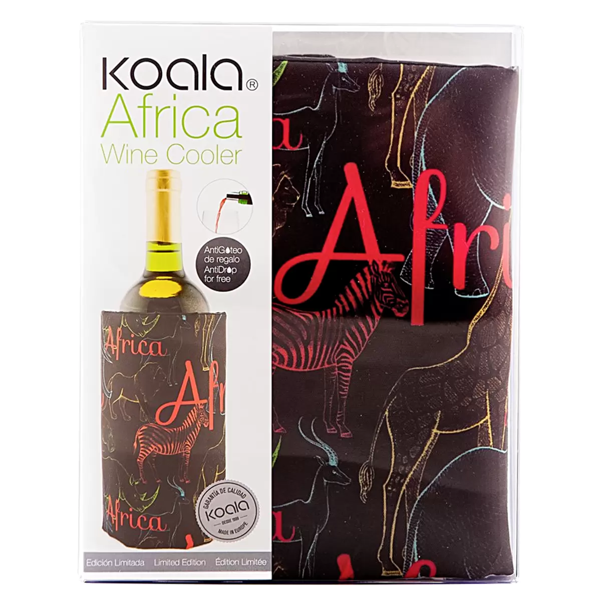 Kühlmanschette Flasche Koala Africa schwarz,rot
