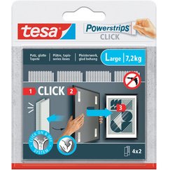 Adhésif - Powerstrip Click - taille L - supporte 7.2 Kg - blanc -lot de 4