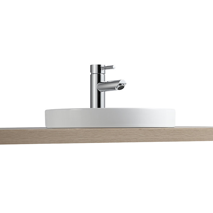 Vasque semi-encastrée ronde céramique blanc Aito