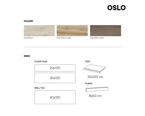 MIRAVA plint OSLO noten donker 8 x 60 cm