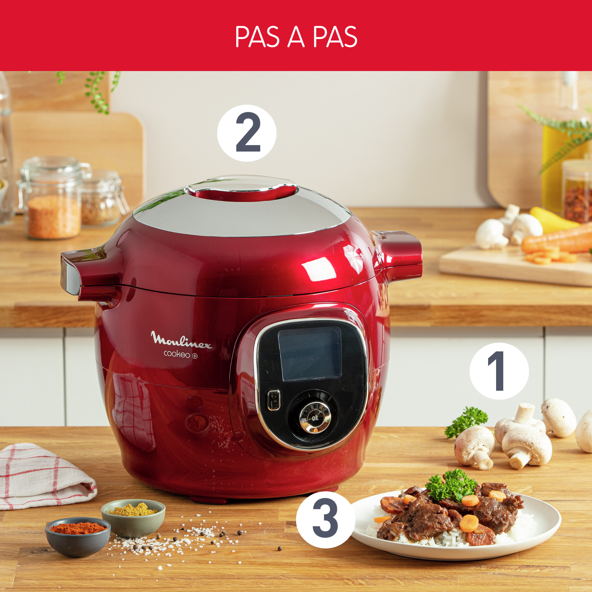 Cookeo+ 180 recettes Rouge