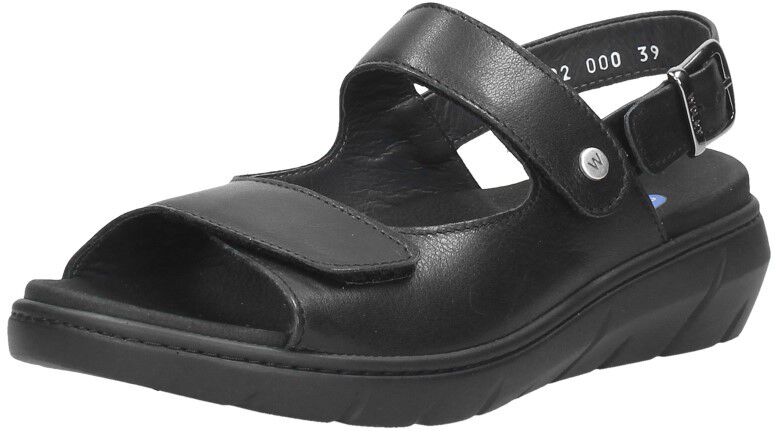Wolky Sandalen Plat zwart