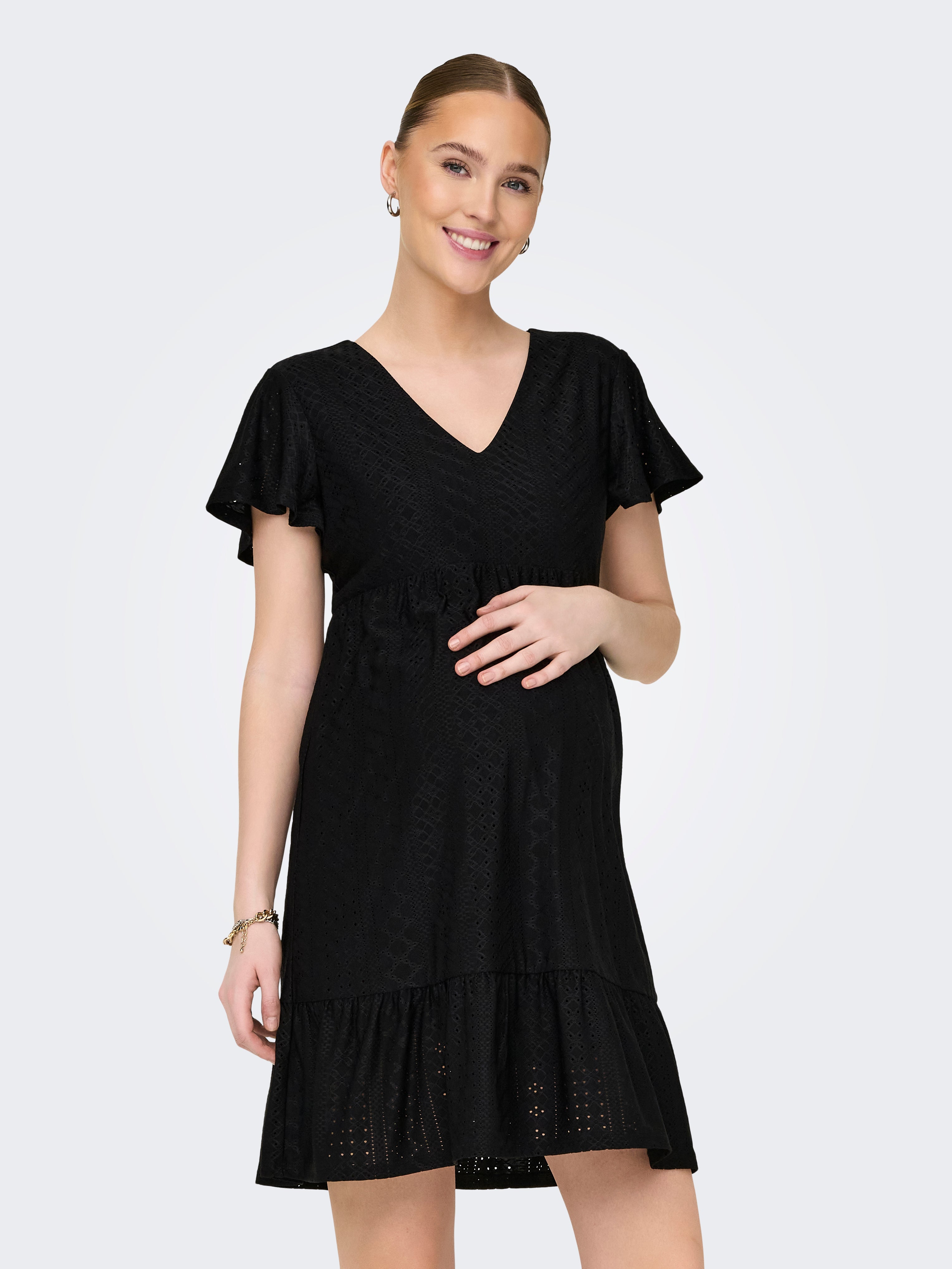 OLMSANDRA Langes Kleid Black