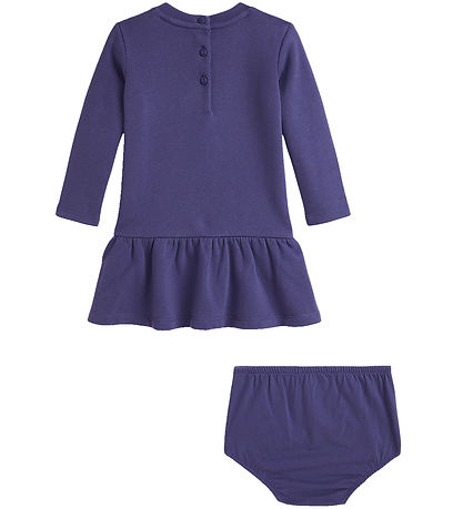 Polo Ralph Lauren Sweatkleid m. Bloomers - Lila m. Kuscheltier