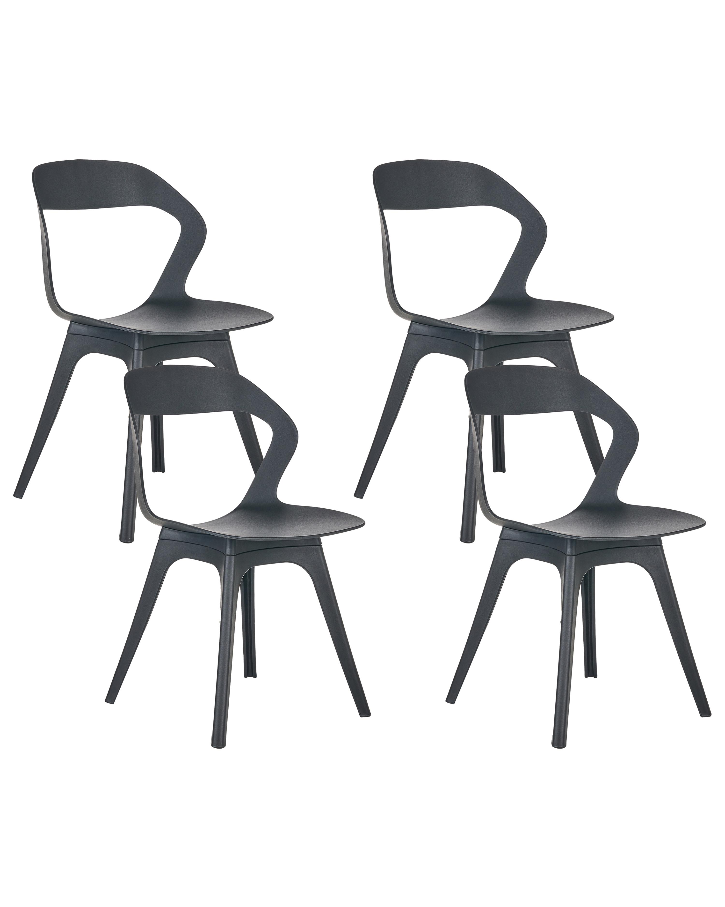 Set van 4 tuinstoelen LACHANIA Zwart