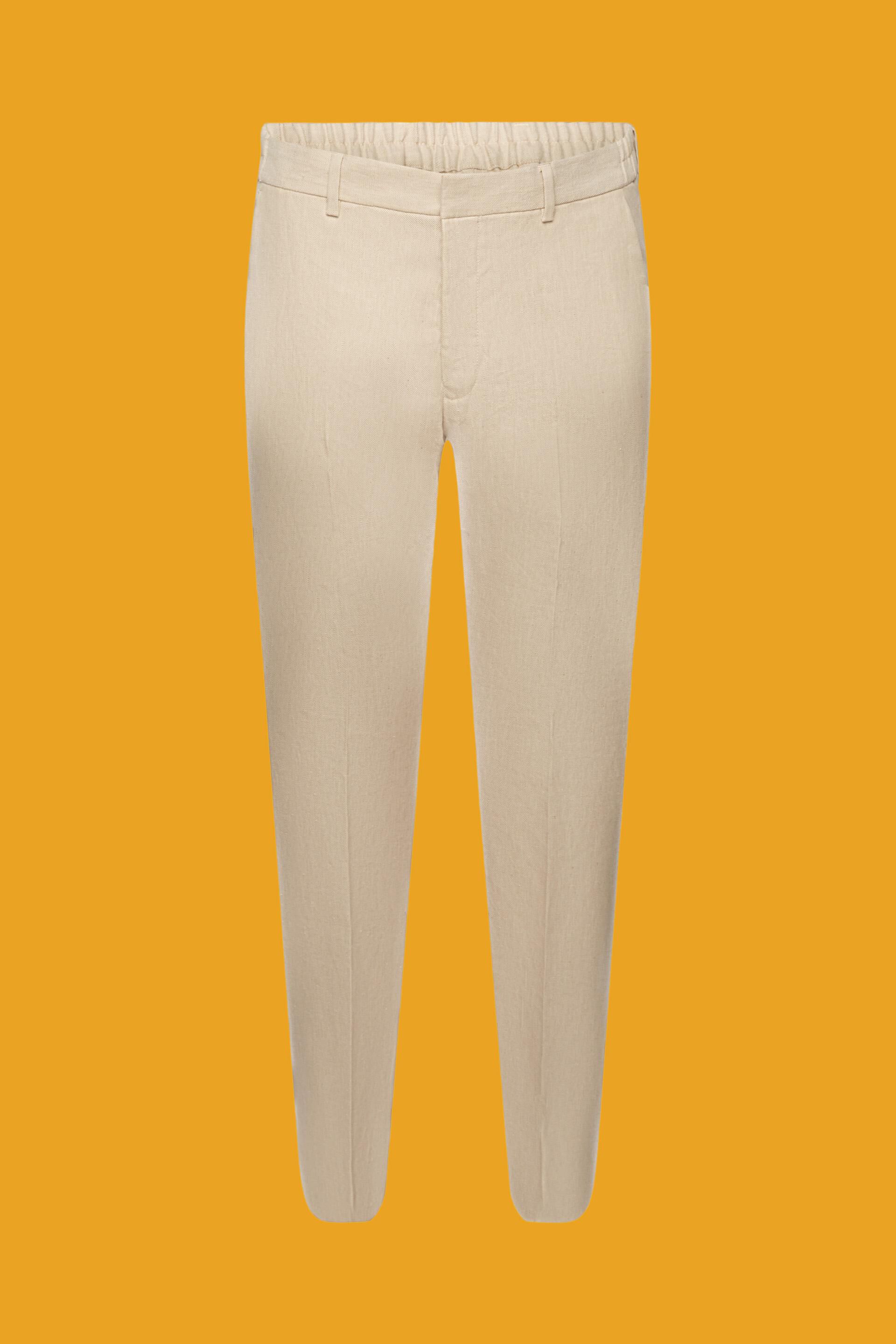 Pantalon de coupe Slim Fit en mélange de coton et de lin