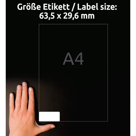 Avery Zweckform L4737REV-25 Universal-Etiketten,A4 63,5 x 29,6 mm, 30 Bogen/810 Etiketten, weiß