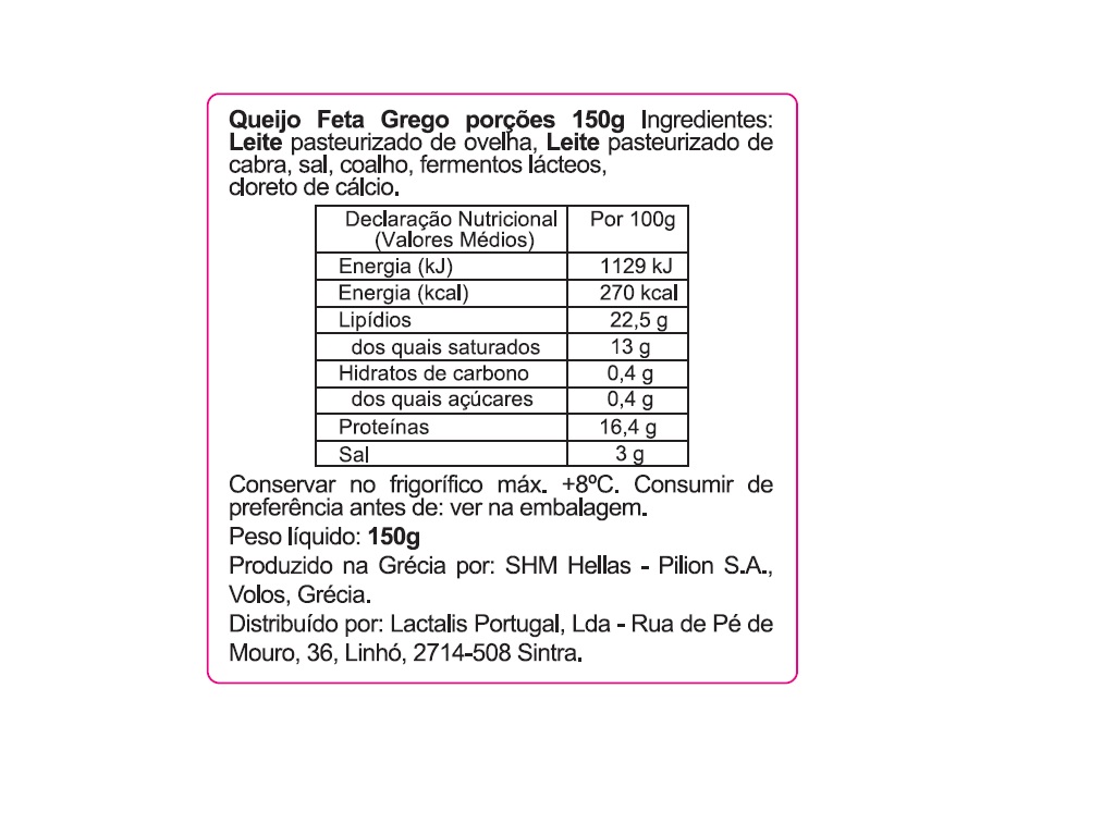 QUEIJO FETA DOP PRESIDENT 150G