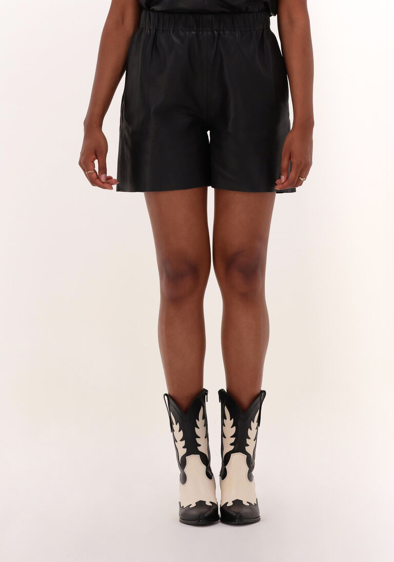 NOTES DU NORD zwarte notes du nord shorts debbie leather short