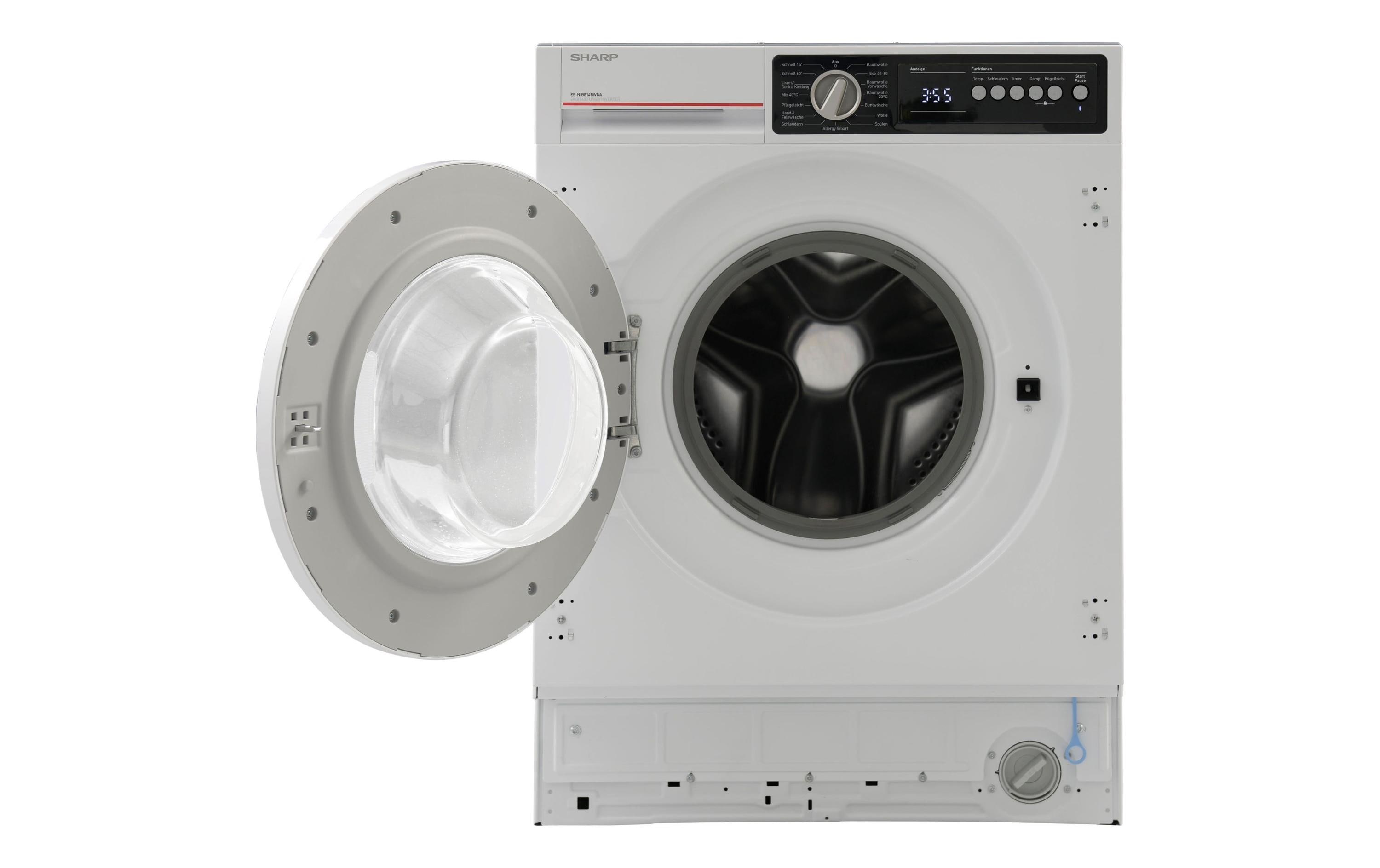 Einbau Waschmaschine ES-NIB814BWNA Links<br>Frontloader mit 8 kg Ladekapazität