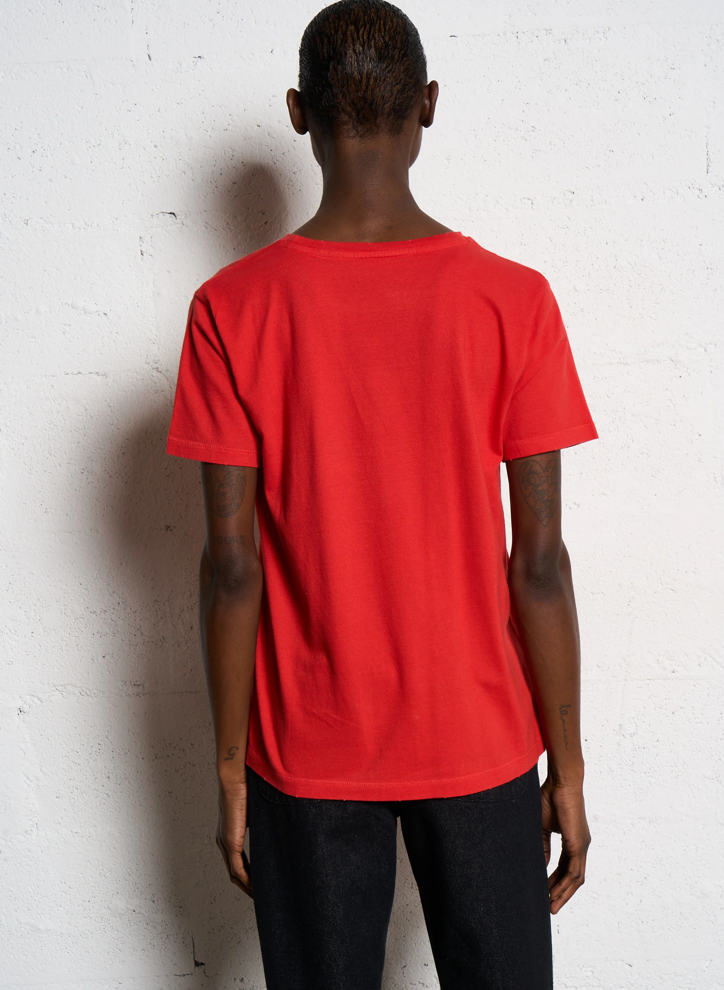 STARLIGHT MOONFALL - Tee-shirt droit col rond sérigraphié en coton | Rouge