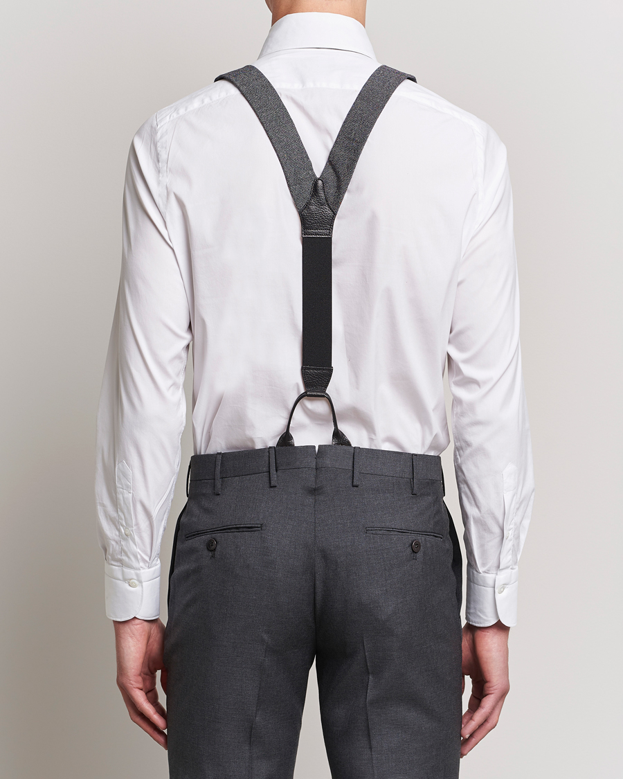 Albert Thurston Donegal Tweed Braces 40mm Dark Grey