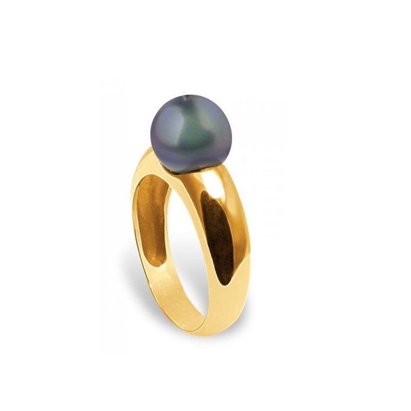 Bague Perle de Culture d'eau douce Blanche et Or jaune 375/1000