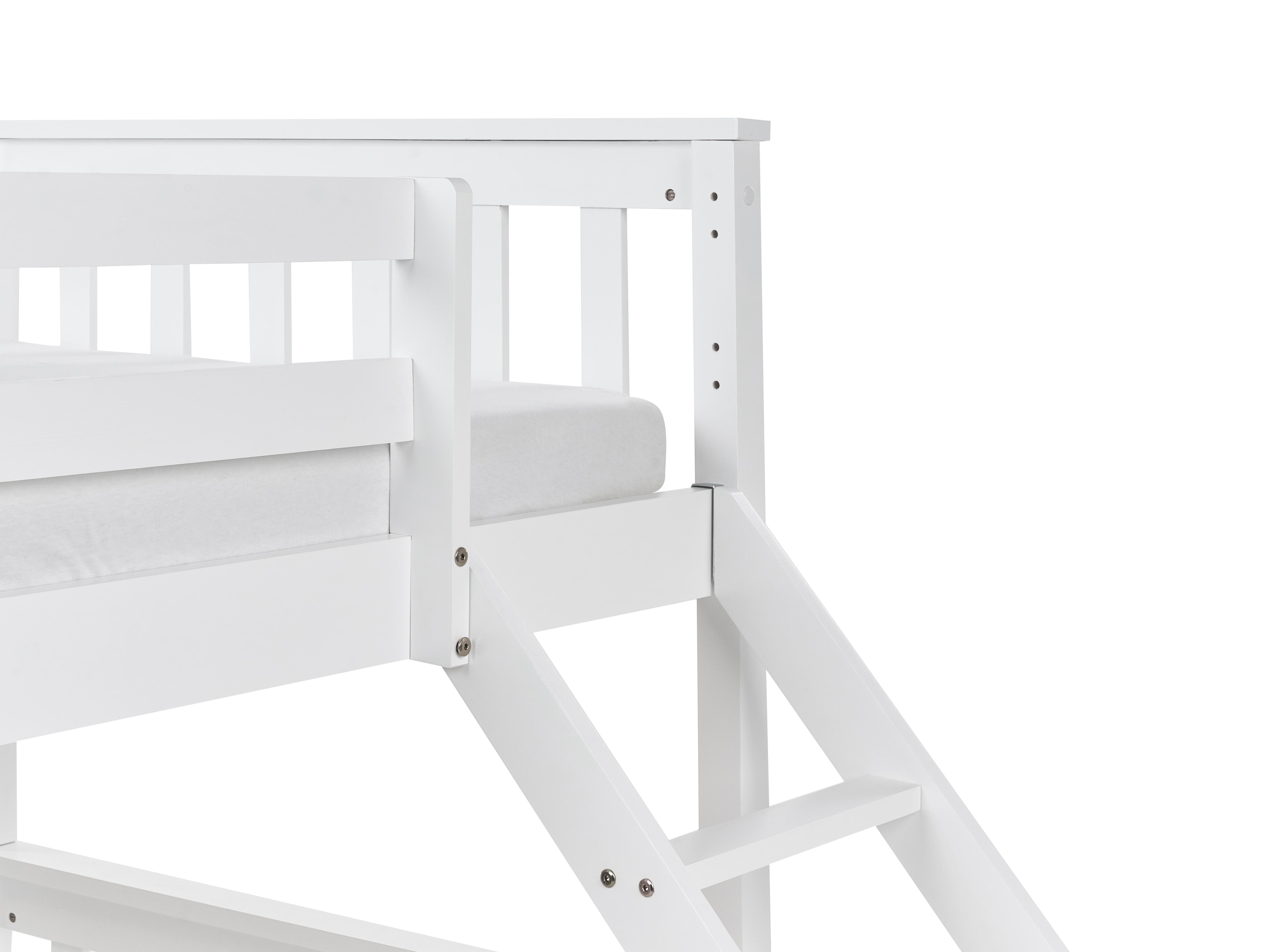 Hoogslaper Dennenhout BIERNE 90/140 x 200 cm Wit