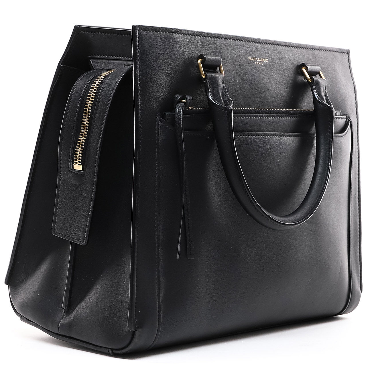 Saint Laurent Sac bandoulière Saint Laurent en Cuir noir  - Longueur 28 cm