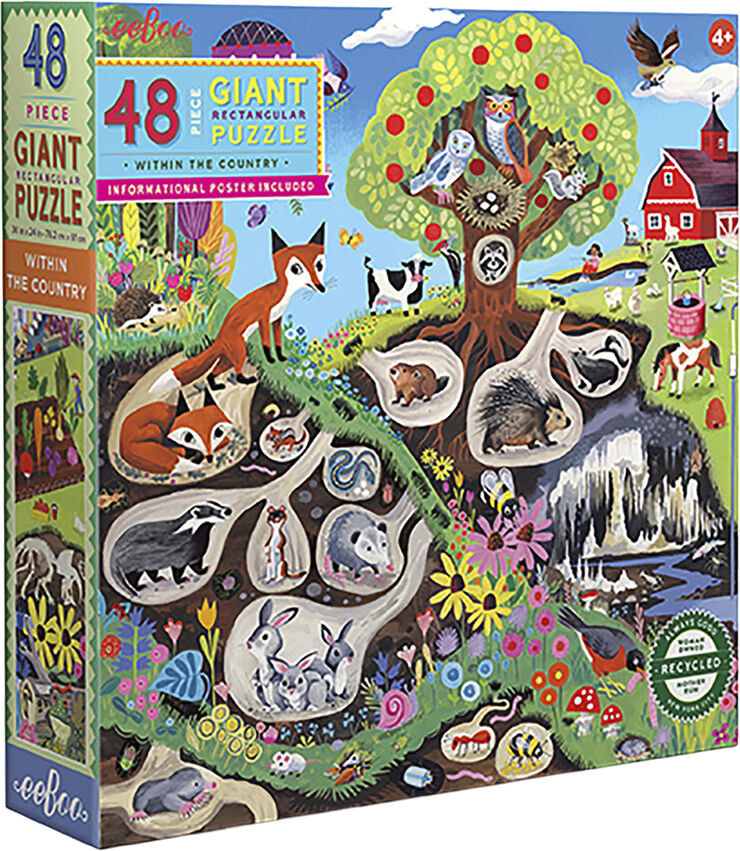 eeBoo eeBoo - Jumbo puslespil 48 brk - Landet