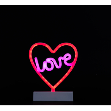 Neon tafellamp Hart 18,5x13,5cm