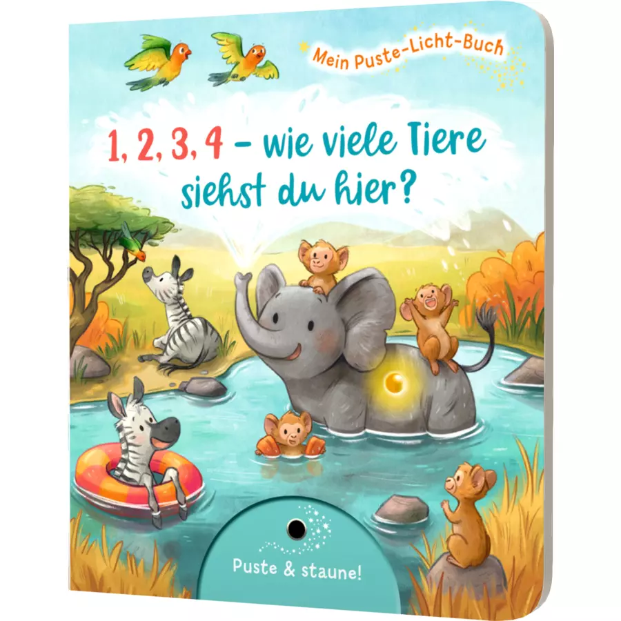 Thienemann Mein Puste-Licht-Buch: 1,2,3,4 - wie viele Tiere siehst du hier?
