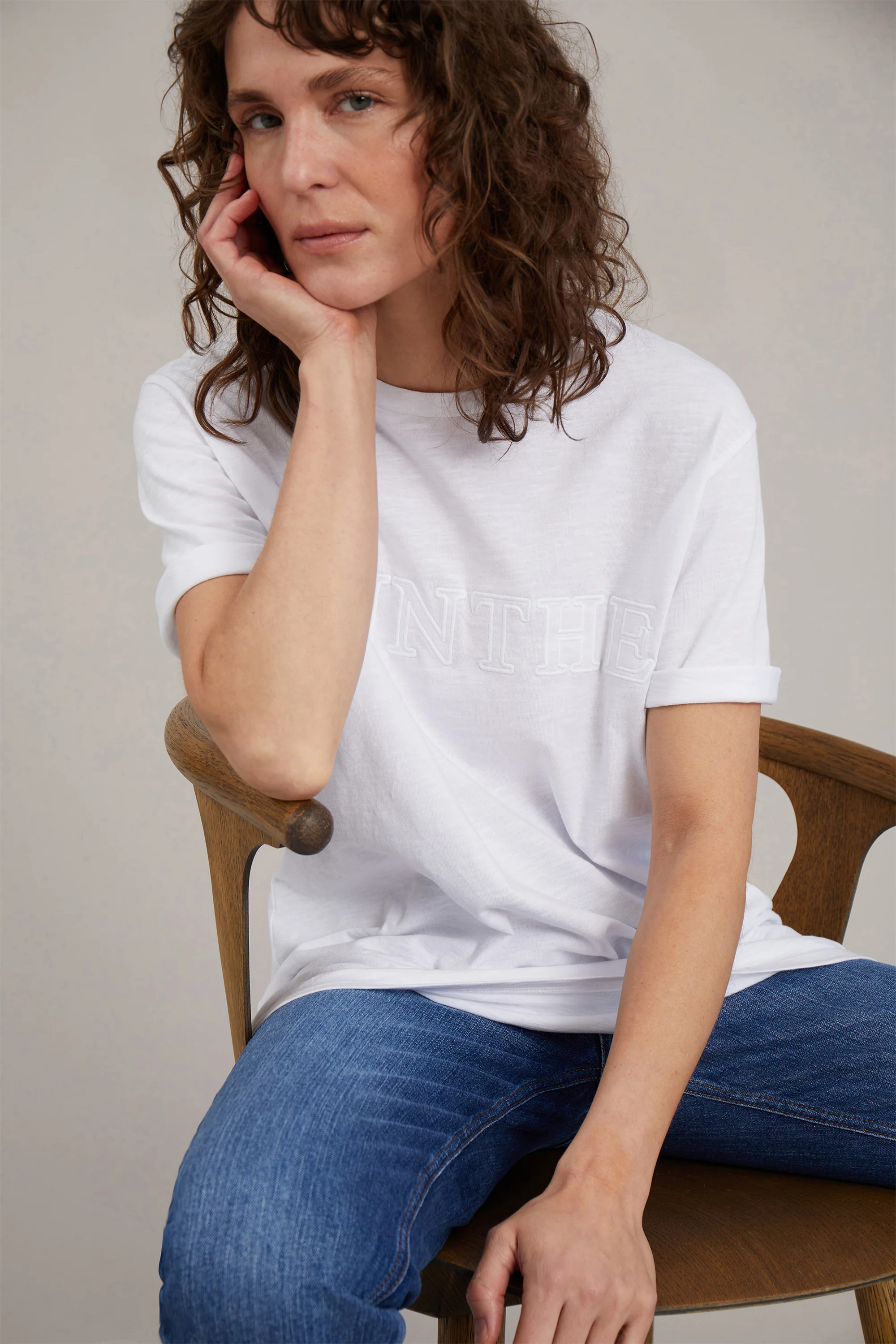 MUNTHE  Pumpkin t-shirt - hvid