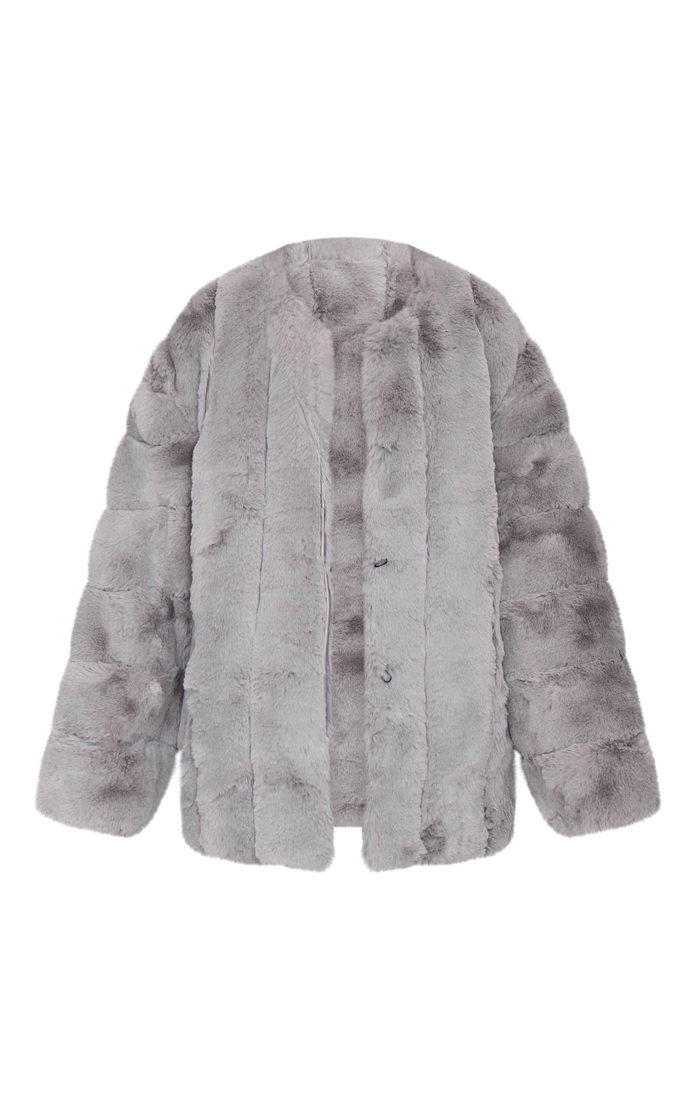 Gris Manteau Vertical En Synthétique Matelassé À Bulles