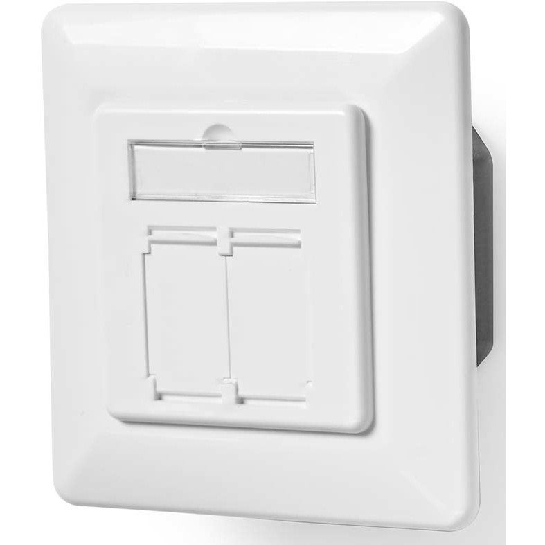 Nedis CCBW89250IV wanddoos inbouw - 2 Port - UTP CAT6a wit