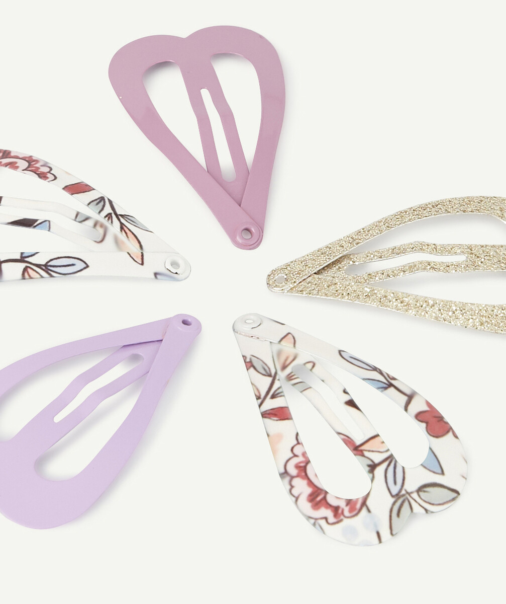 LE LOT DE 5 BARETTES EN FORME DE COEUR
