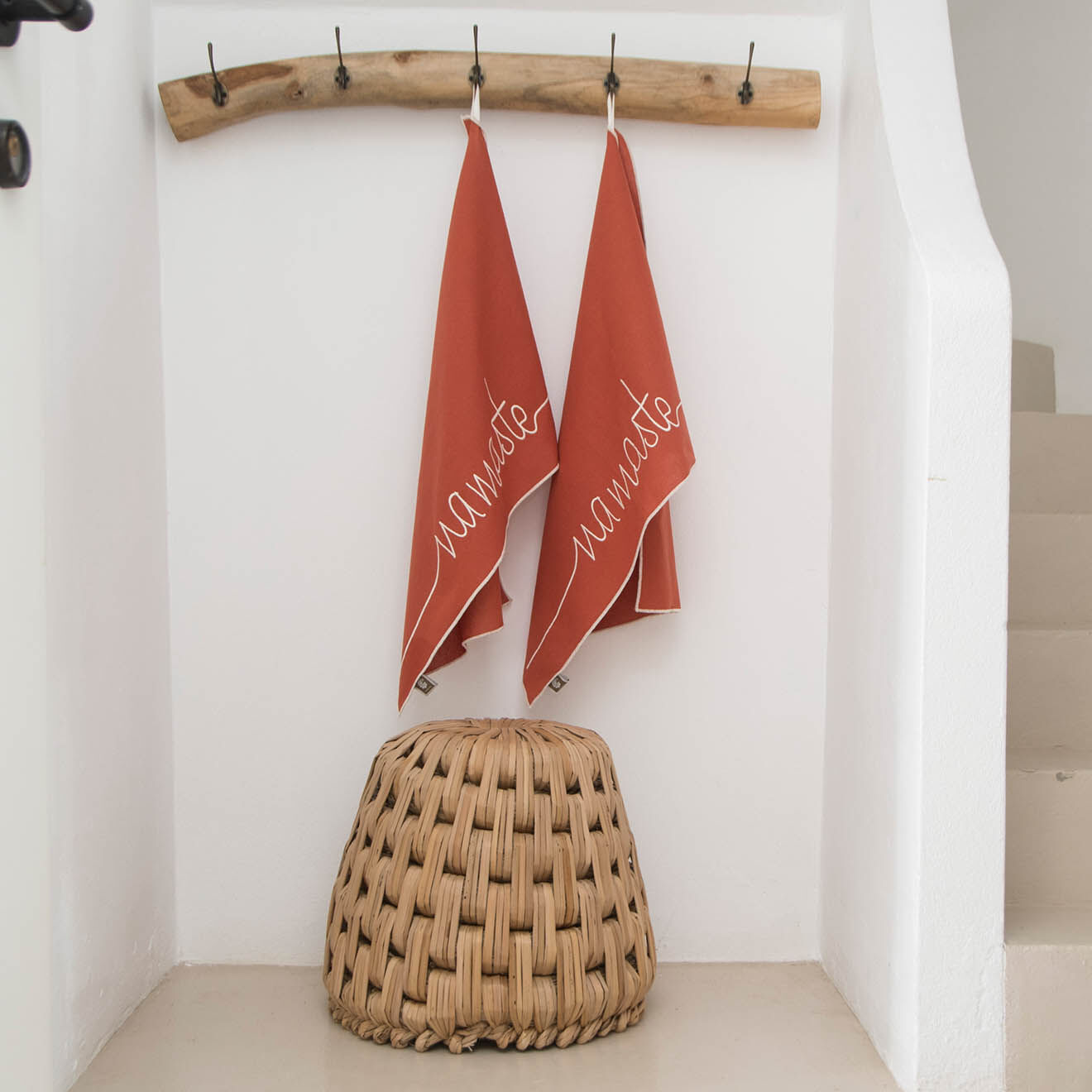 Febronie 2 Torchons en Coton Namaste terracotta - 50x75 cm