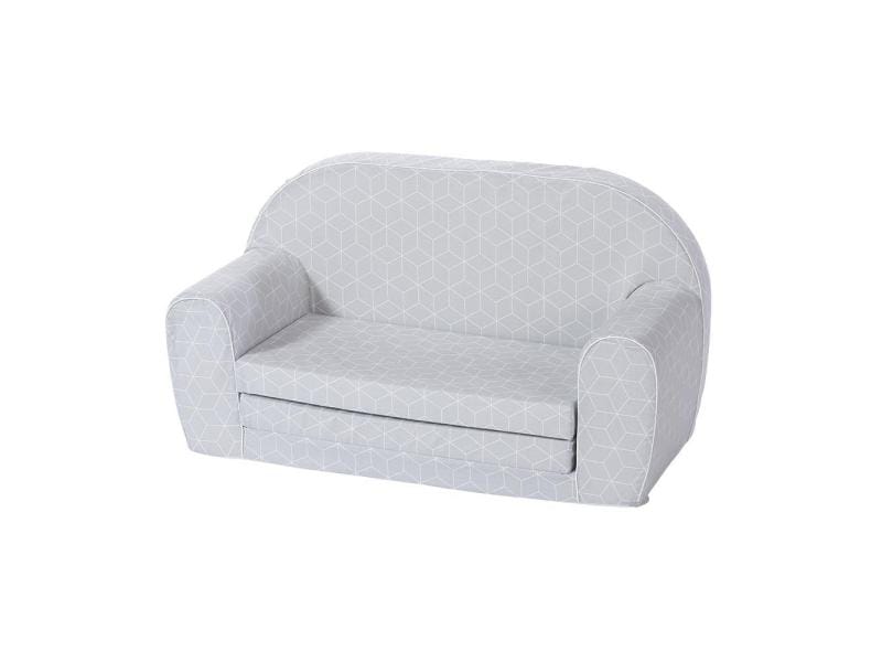 Knorrtoys Kindersofa Grau mit Geo Würfel Ausklappbares Kindersofa