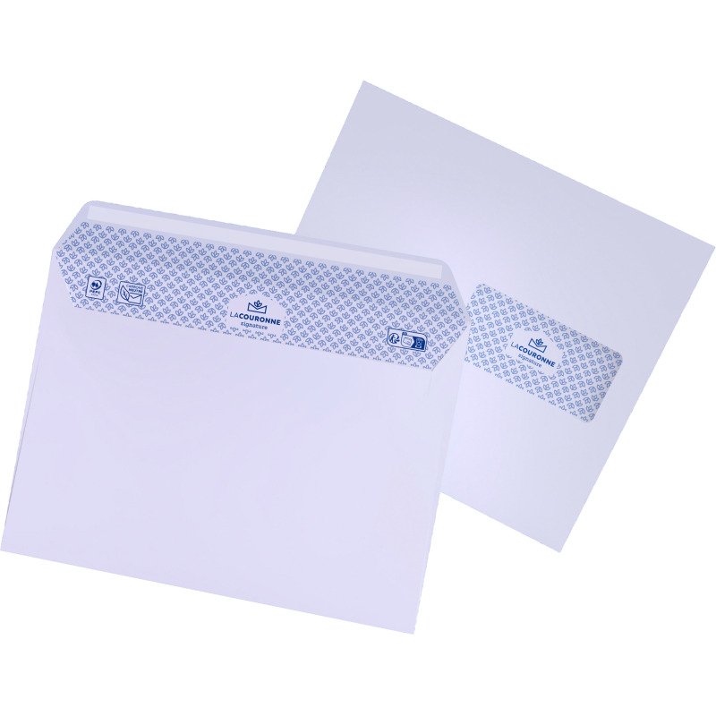 Enveloppe La Couronne 90 g/m² avec bande protectrice blanche - Boîte de 200