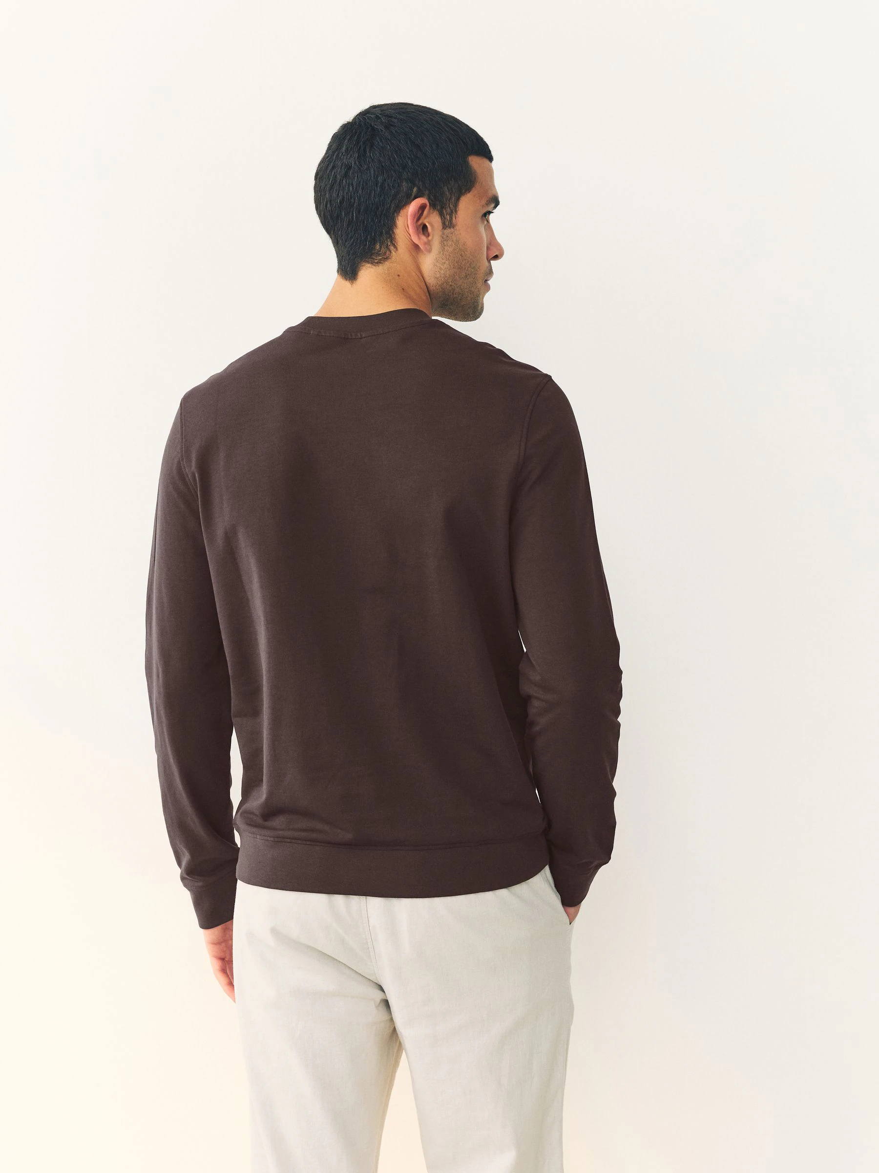 Chocoladebruin - Dun sweatshirt met ronde hals