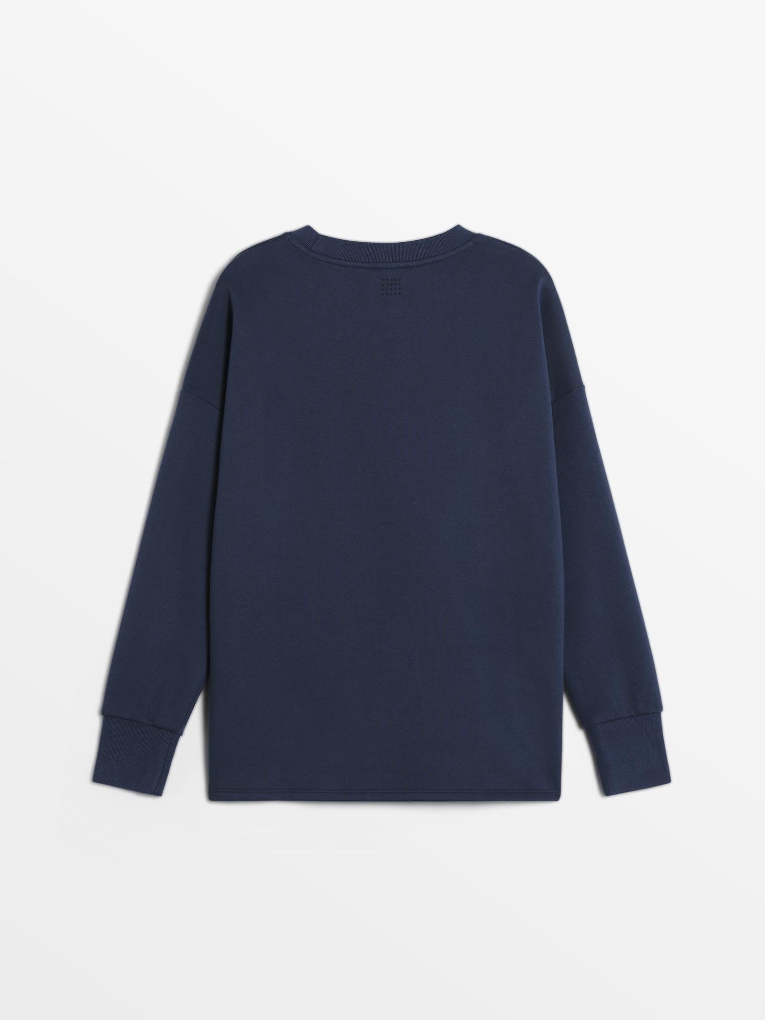 Sweat Molleton Femme A Motif Bleu