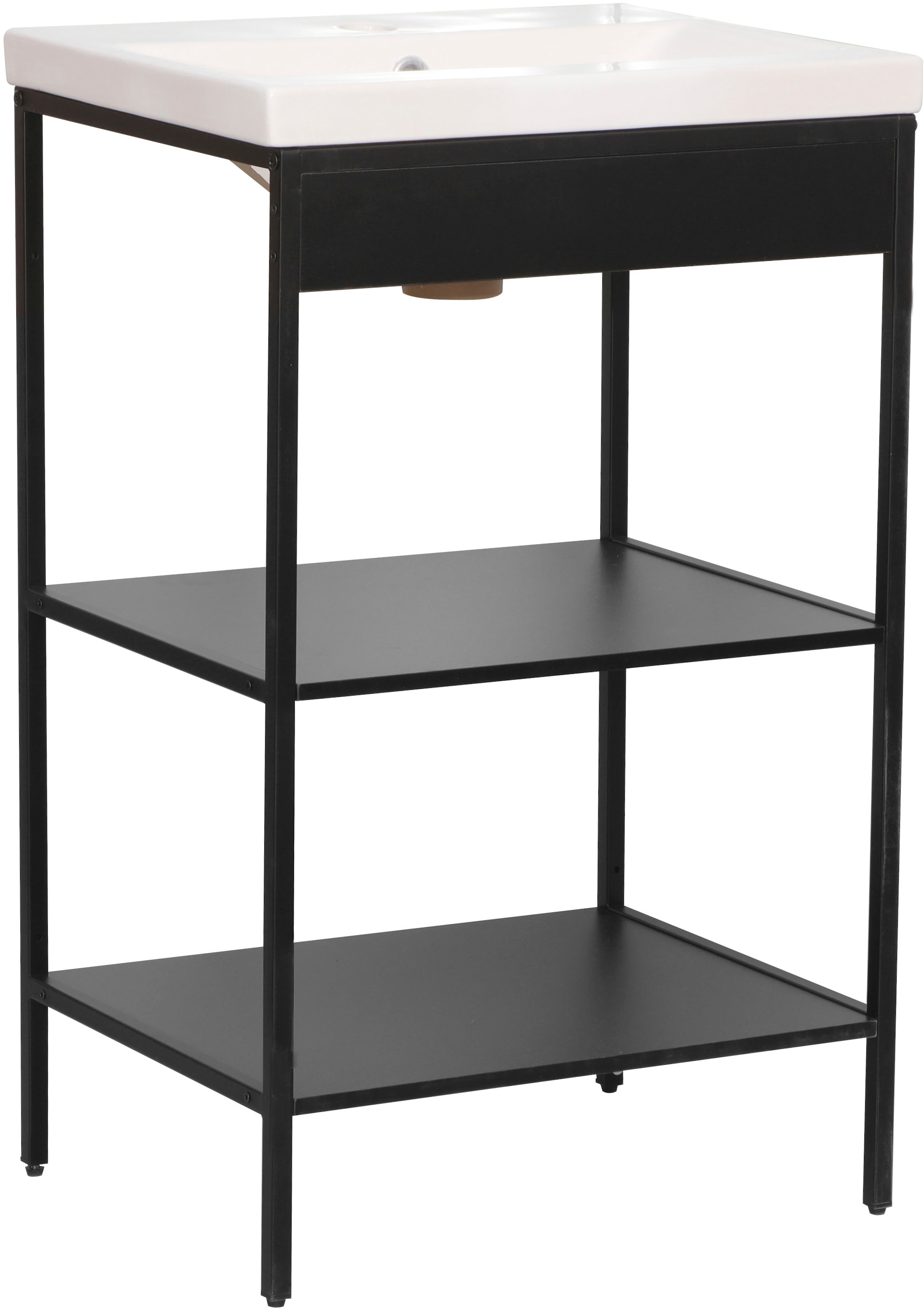welltime Waschbeckenunterschrank »Lodi« 1 Stk. tlg. Badezimmerregal mit 2 offenen Fächern - (B/T/H) 51/40/80 cm