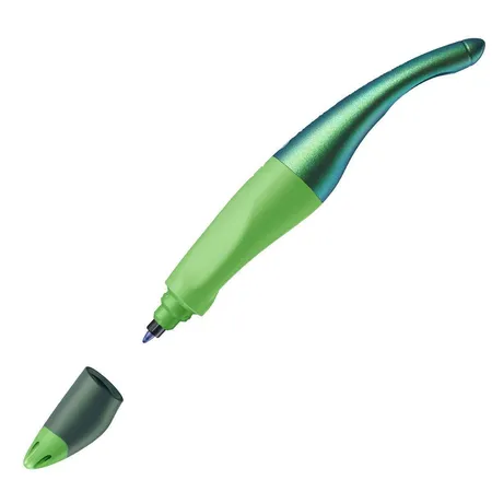 Ergonomischer Tintenroller für Rechtshänder - STABILO EASYoriginal Holograph Edition in grün -Einzelstift - Schreibfarbe blau (löschbar) - inklusive Patrone