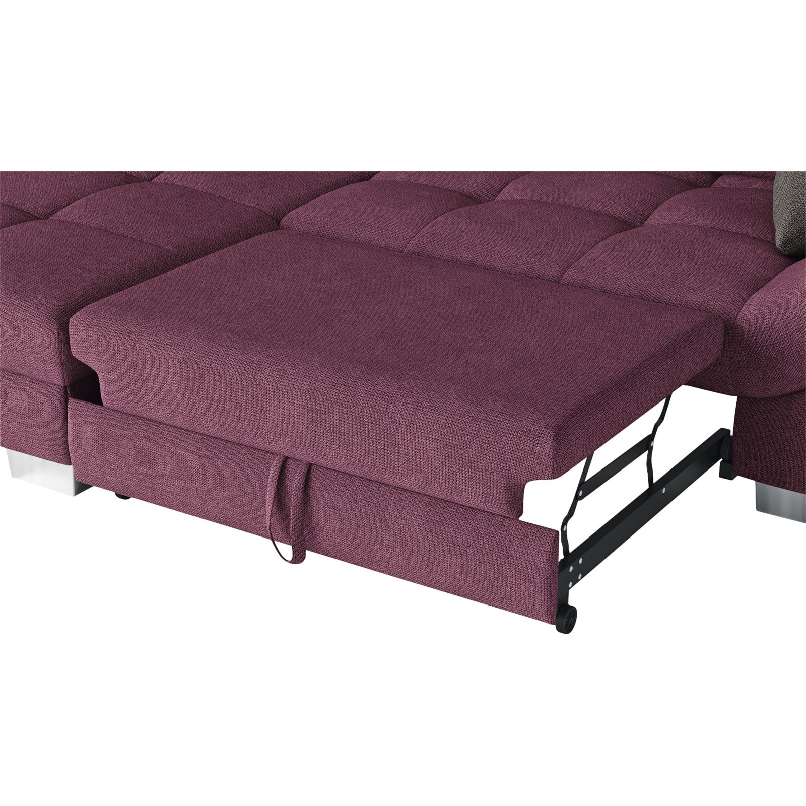 Ecksofa Carmen Stoff burgundy, Recamière links