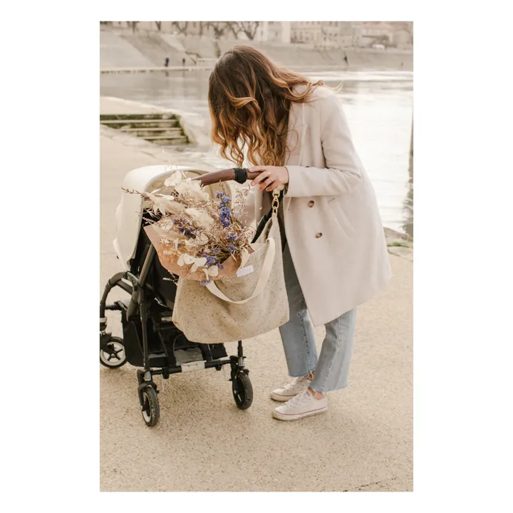 Adorna Cabas en laine et lin | Beige chiné