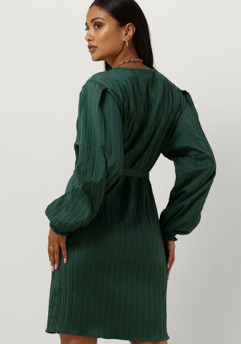 ANOTHER LABEL donkergroene another label mini jurk loisa dress l/s