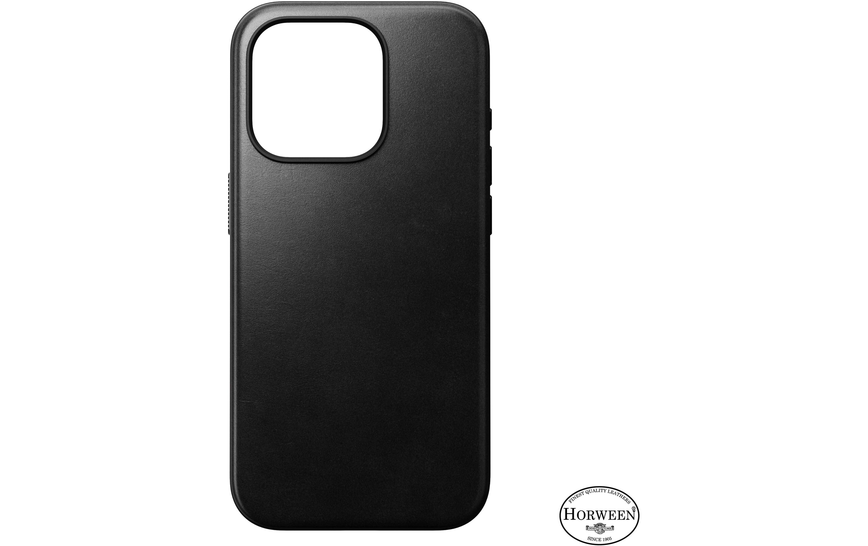 Back Cover Modern Leather Horween iPhone 15 Pro SchwarzModerne Schutzhülle aus Horween Leder für das Apple iPhone 15 Pro